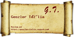 Geszler Tália névjegykártya
